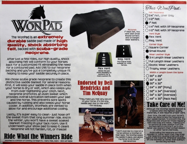Won Pad nyeregalátét (1"- 2,54cm) - Image 4